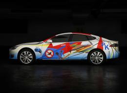 Tesla S 85 « Art Car » by Peter Klasen